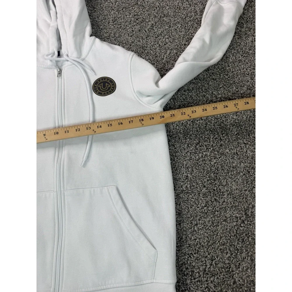 True Religion Full Zip Hoodie Size Medium White